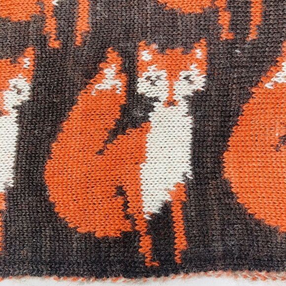 Collection Eighteen Infinity Knit & Fleece Scarf Foxes Brown Orange Soft 14x14” - Picture 6 of 8